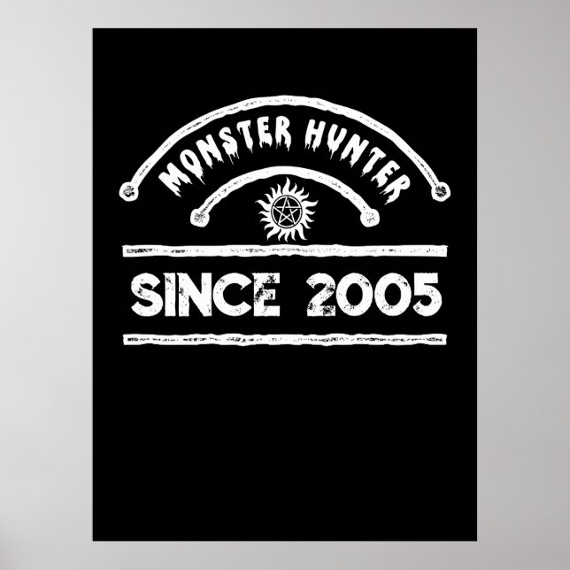 Monster Hunter Sigil erschütterte Typografie Poster (Vorne)