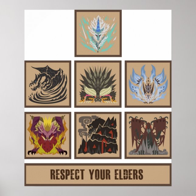 Monster Hunter World Elder Dragons Poster (Vorne)