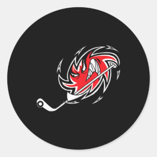 Monster-Hurrikan-Sturm-Hockey-Logo Runder Aufkleber