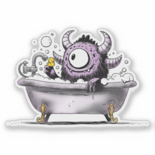Monster in der Blase Bath Aufkleber
