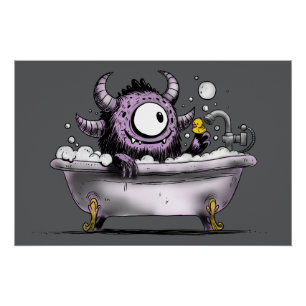 Monster in der Blase Bath Poster