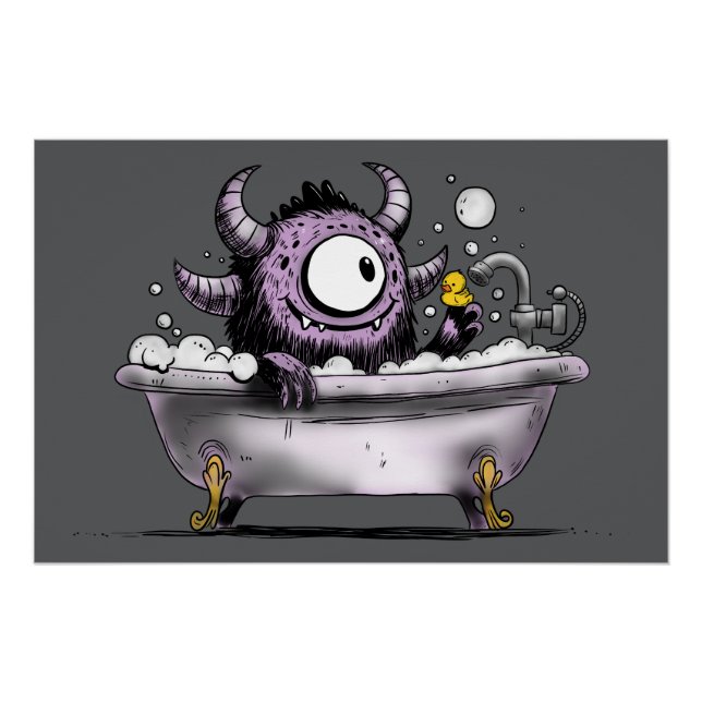 Monster in der Blase Bath Poster (Vorderseite)