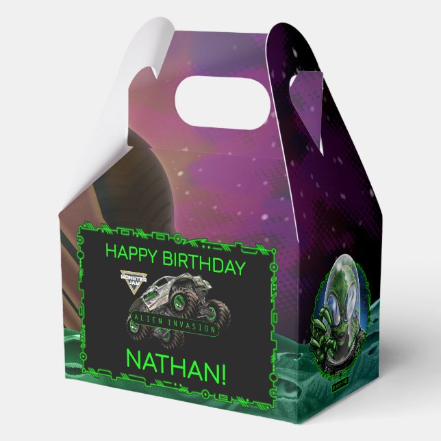 Monster Jam - Alien Invasion Geburtstag Geschenkschachtel (Vorderseite)