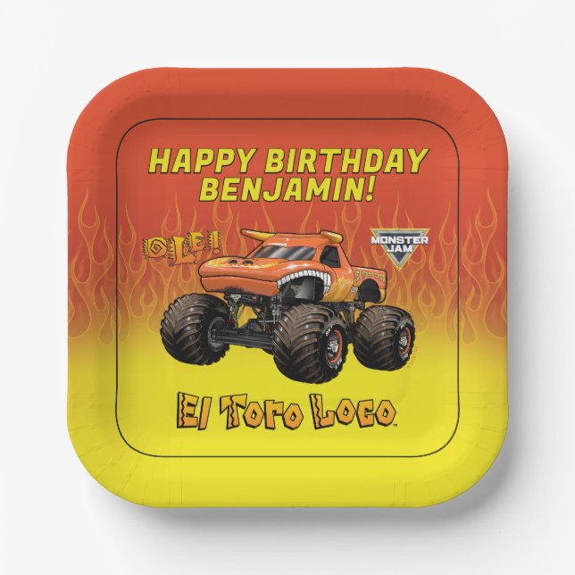 Monster Jam - El Toro Loco Geburtstag Pappteller (Vorderseite)