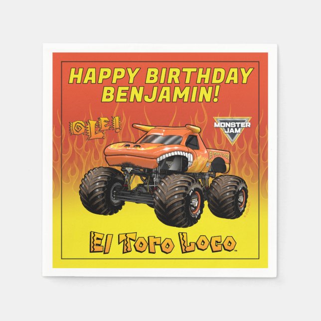 Monster Jam - El Toro Loco Geburtstag Serviette (Vorderseite)