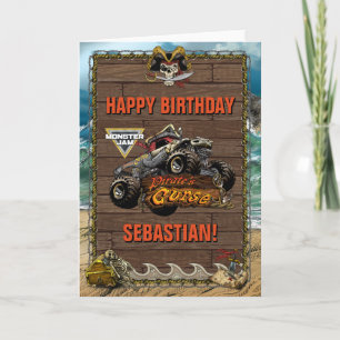 Monster Jam - Fluch des Piraten Geburtstag Karte