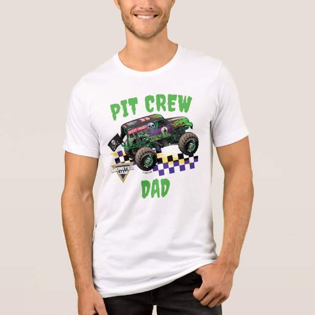 Monster Jam Grave Digger Pit-Crew-Vater Tri-Blend Shirt (Vorderseite)