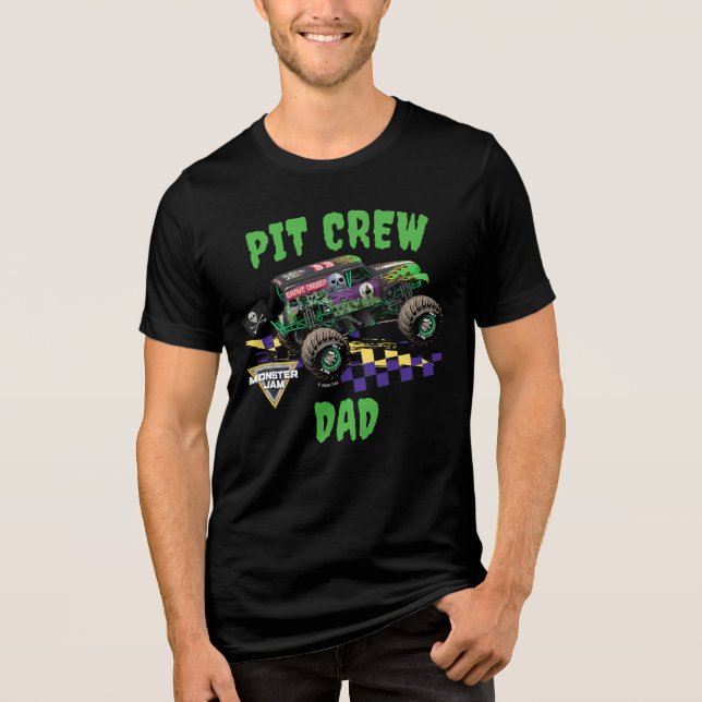 Monster Jam Grave Digger Pit-Crew-Vater Tri-Blend Shirt (Vorderseite)