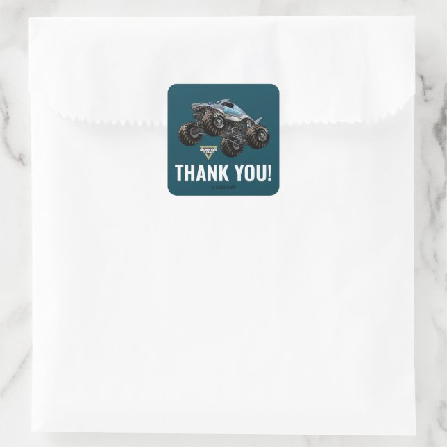Monster Jam Megalodon Danke Quadratischer Aufkleber (Tasche)