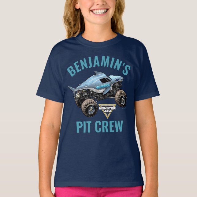 Monster Jam Megalodon Pit Crew Geburtstag T-Shirt (Vorderseite)