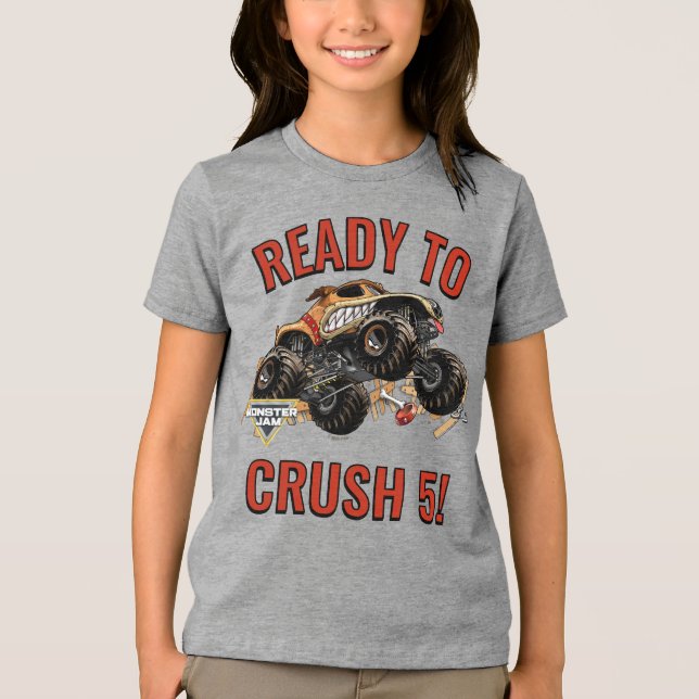 Monster Jam - Monster Mutt Bereit zum Zerstören Ge Tri-Blend Shirt (Vorderseite)