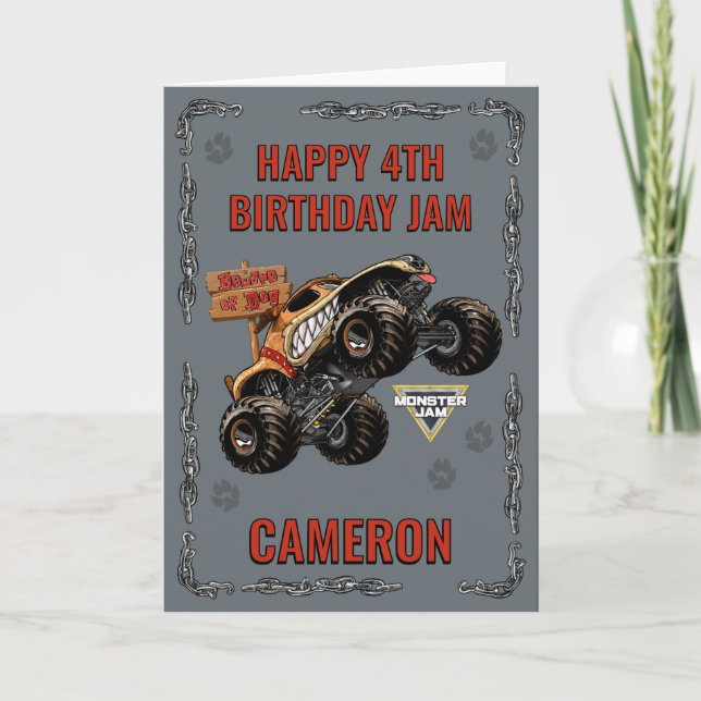 Monster Jam - Monster Mutt Geburtstag Karte (Vorderseite)