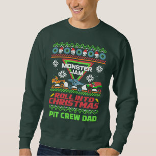 Monster Jam "Roll Into Christmas" hässlicher Pullo Sweatshirt