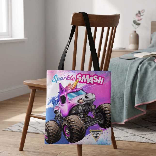 Monster Jam Sparkle Smash (Simulated tote bag on chair)