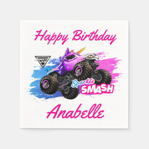Monster Jam - Sparkle Smash Geburtstag Serviette
