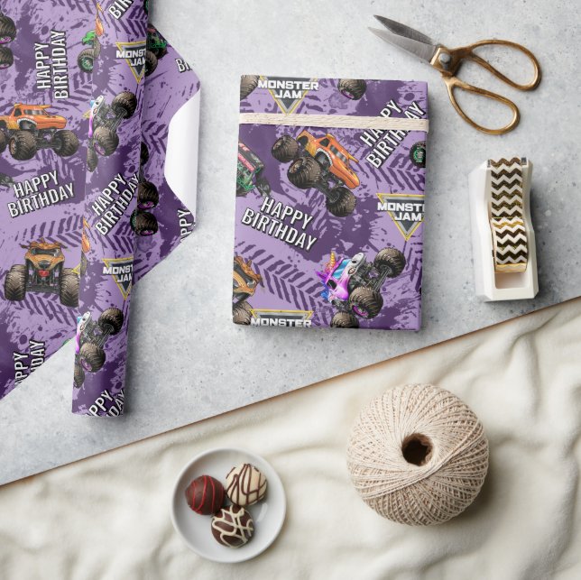 Monster Jam Trucks Geburtstag Geschenkpapier (Kunsthandwerk)
