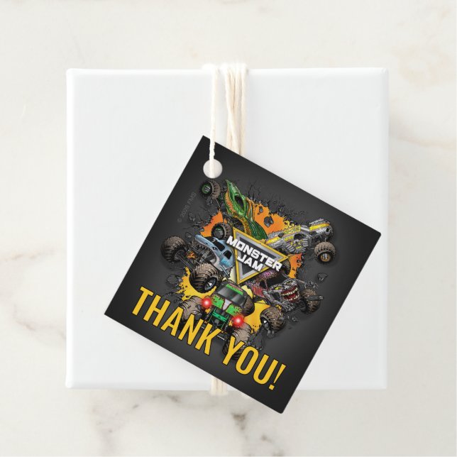 Monster Jam Trucks Geburtstags-Dankeschön Geschenkanhänger (Beispiel)