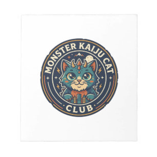 Monster Kaiju Katze Katze Grafik T-Shirt Kunst - M Notizblock