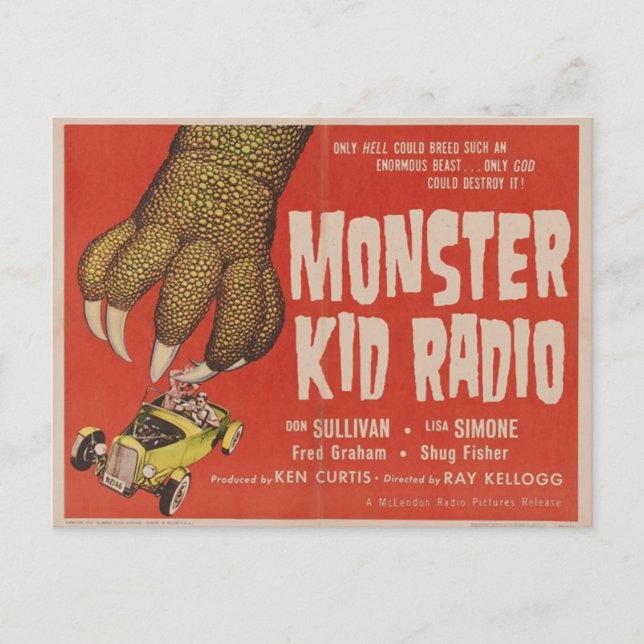 Monster Kid Radio trifft auf das RiesenGila-Monste Postkarte (Vorderseite)