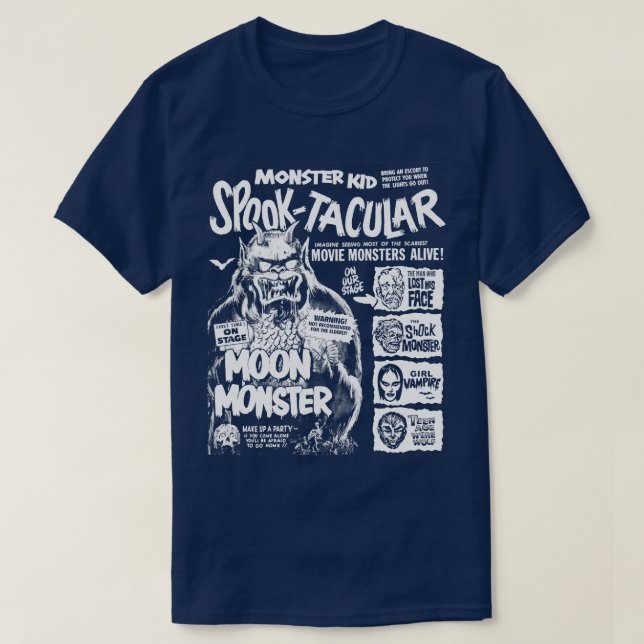 Monster Kid Spook Tacular Retro-Spook Show Design T-Shirt (Design vorne)