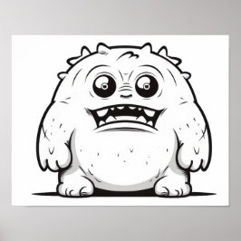 Monster Kontur Sketch Klein Poster