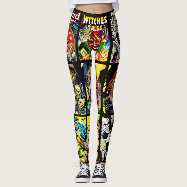 Monster-Kreaturen Hexen Zombies Horror Art Leggings (Vorderseite)