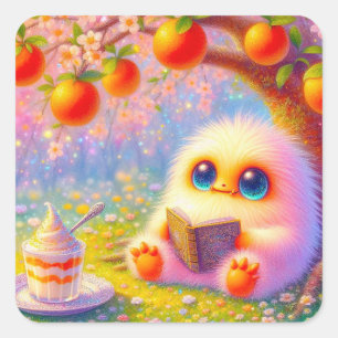 Monster-Leser Quadratischer Aufkleber