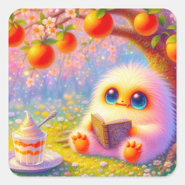 Monster-Leser Quadratischer Aufkleber (Vorderseite)