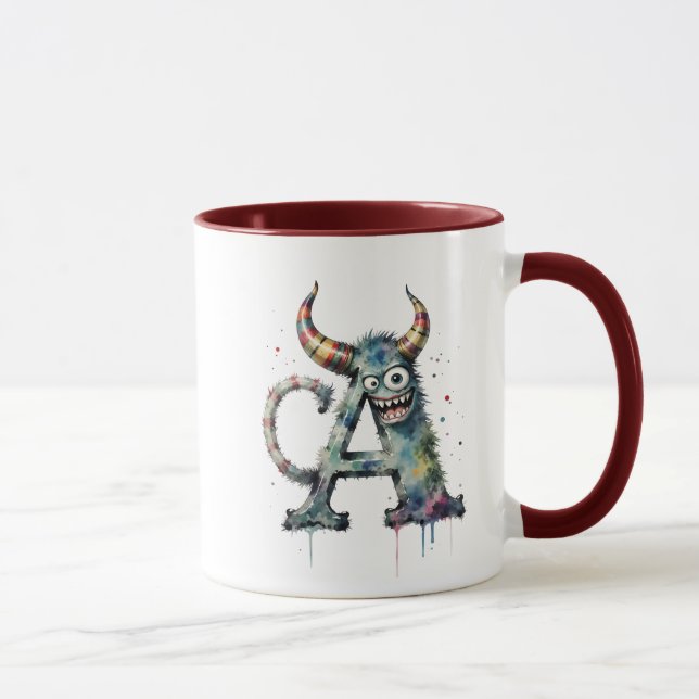 Monster Letter A Tasse - Funny Alphabet Coffee Cup (Rechts)
