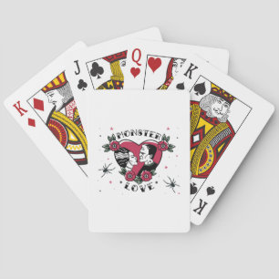 Monster Liebe Braut von Frankenstein Vintage Tatto Spielkarten