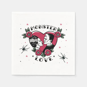 Monster Liebe Bride Frankenstein Vintag Tattoo Serviette