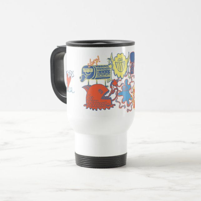 Monster lieben Tea-Reisebecher Reisebecher (Vorderseite Links)