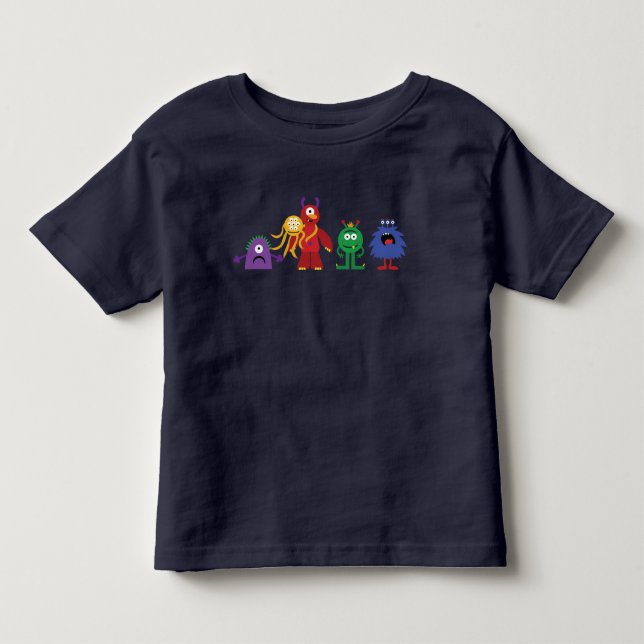 Monster Line Kleinkind Marine blau Tee (Vorderseite)