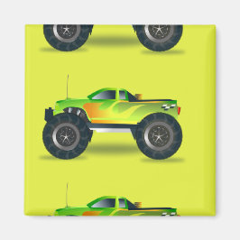 Monster-LKW auf Kalkgrün Magnet