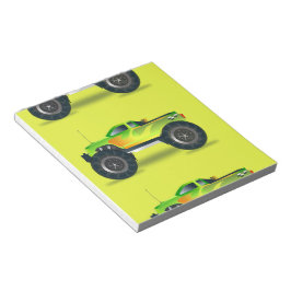 Monster-LKW auf Kalkgrün Notizblock
