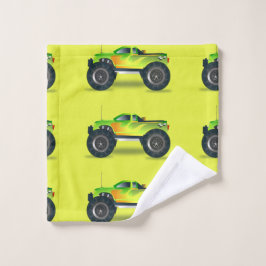 Monster-LKW auf Kalkgrün Waschlappen