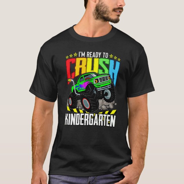 Monster-LKW bereit, den Kindergarten zu zerquetsch T-Shirt (Vorderseite)