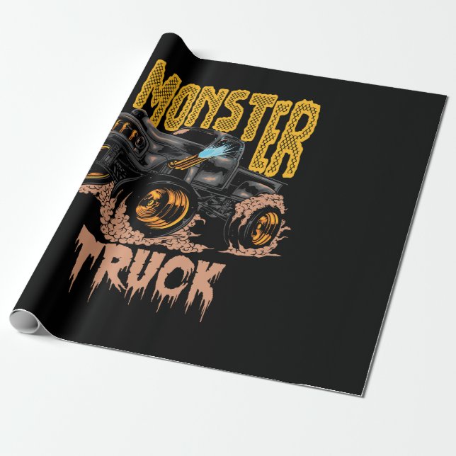 Monster LKW-Design Geschenkpapier (Ungerollt)