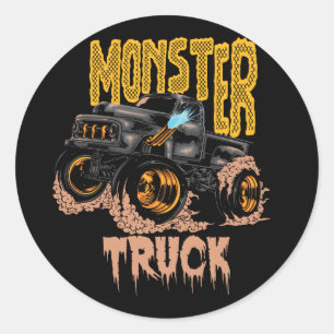 Monster LKW-Design Runder Aufkleber