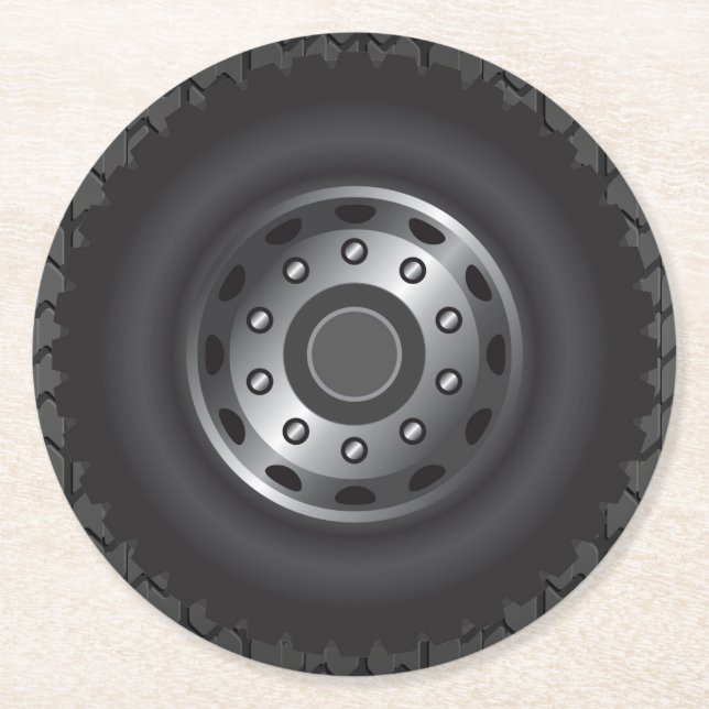 MONSTER LKW ermüdet #1 Runder Pappuntersetzer (Vorderseite)