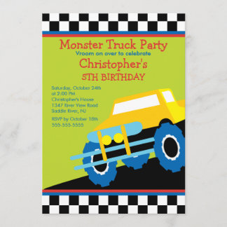 Monster-LKW Geburtstags-Party für Jungen Einladung