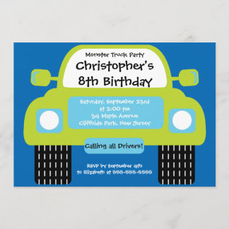 Monster-LKW-Jungen-Geburtstags-Party Einladungen