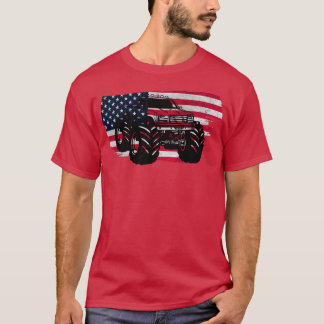 Monster-LKW mit bedrückter US-Flagge T-Shirt
