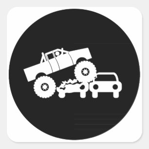 Monster-LKW Quadratischer Aufkleber