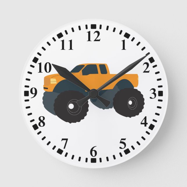 Monster-Lkw Runde Wanduhr (Vorderseite)