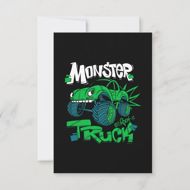 Monster-LKWs, Illustration für T - Shirt Einladung (Vorderseite)