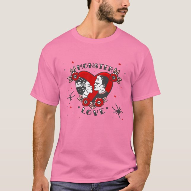 monster love rockabilly frankenstein valentine T-Shirt (Vorderseite)