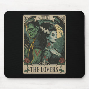 Monster Lovers Tarot Card Gothic Frankenstein Hall Mousepad