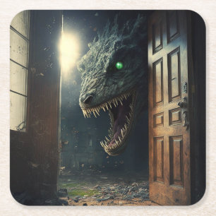 Monster lurk rechteckiger pappuntersetzer