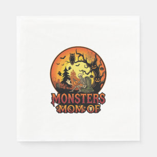 Monster-Mama Halloween-Skelett-Kürbis-Eule Gruseli Serviette